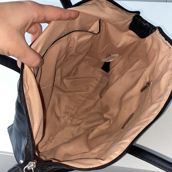 David Jones Black Leather Zipper Purse - Picture 3 of 7